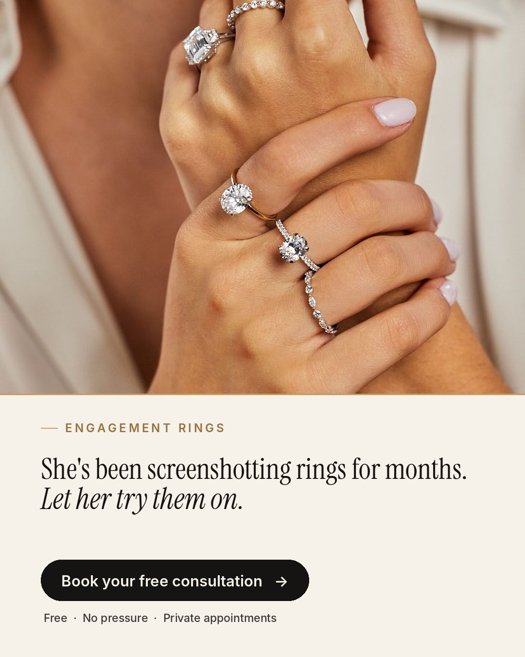 ScaleUp ad creative example for a fine jeweller